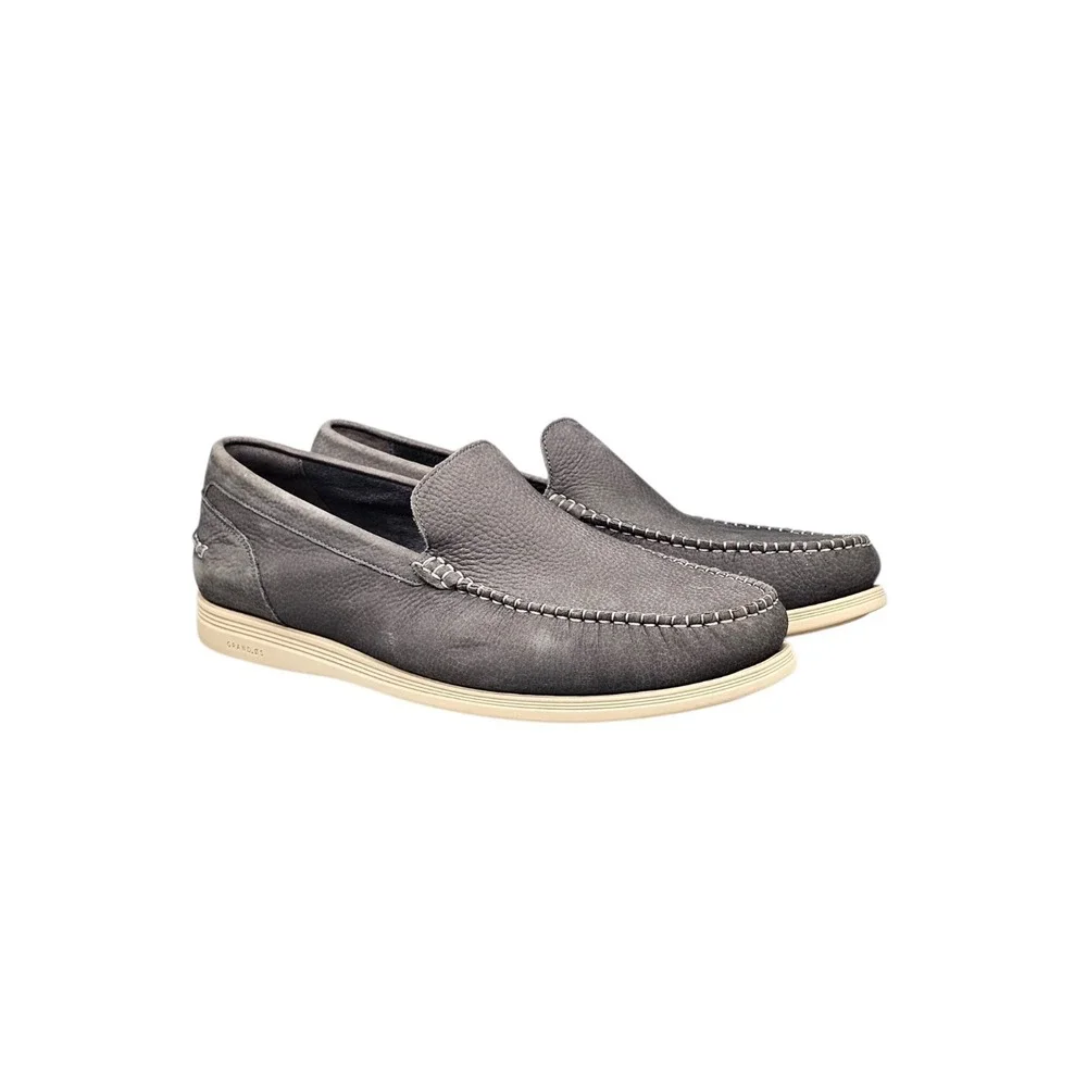 Cole Haan Mens Size 12 US EUC Harwich Grey Leather Venetian Loafers Casual Shoes